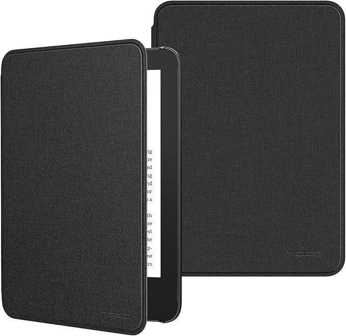 MoKo Hülle für Kindle 11. Generation 2024/2022 – Schutzhülle mit Auto Sleep/Wake Funktion, Denim Schwarz
